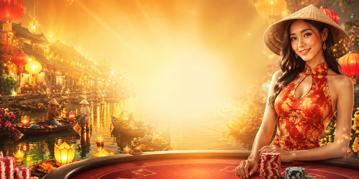 Người chơi đội nón lá tại Hội An tham gia cá cược casino trực tuyến trong không gian truyền thống